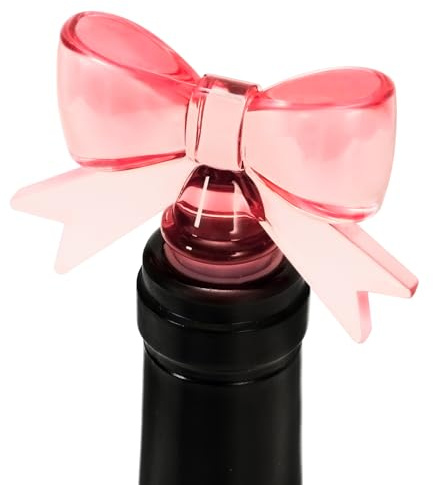 FYSUIMU Bow Wine Stopper Bowknot Shaped Wine Bottle Stopper Pink Silicone Beverage Bottle Sealer for Home Kitchen Coquette Birthday Party Decoration