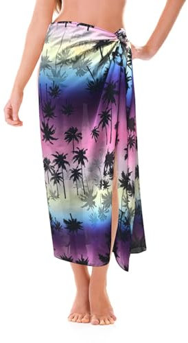 AffeGifts Damen Sarong Pareo,Long Sarong Tuch Damen Chiffon Strandtuch Sarong Pareo Tuch Bikini Cover Up Strandkleid Wickelrock Strand Lang für Mädchen Swimming Summer Beach Pool (Rosa)