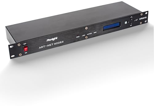 Pknight ArtNet DMX Interface, 8-Kanal, 19”-Rack, 1HE Bühnenbeleuchtungs-Netzwerksteuerung, CR061S