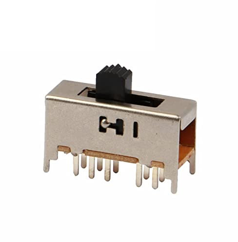 IVEKYKIBC Microinterruptor 10 Uds SS-24H01 2P4T Doble Polo Cuatro tiros 4 Posiciones Interruptor Deslizante Tipo Dip de 10 Pines con 4 Alturas de Mango de Pin Fijo