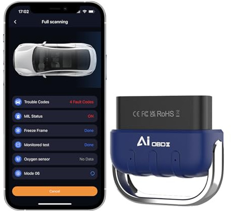 Anluomania OBD2 Diagnosegerät Auto, KFZ Auslesegerät Mit OBD2-Funktionen, Auto Diagnose Scanner, Bluetooth 5.4/BLE-Verbindung &10 Sprachen, Auto Scanner Code Leser für iOS Android, Auto Diagnosegerät
