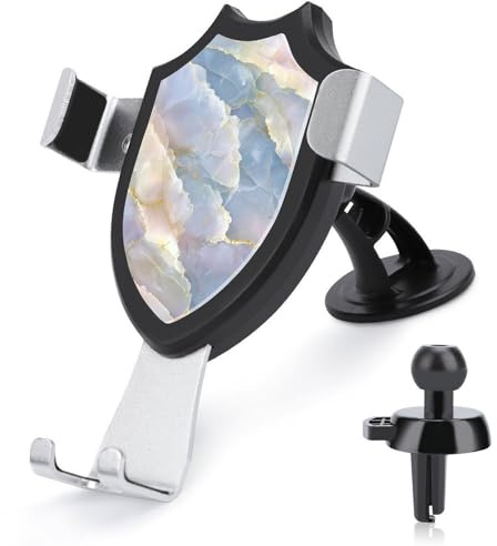 Jubonexis Handy-Halterung für das Auto, Pastell-Marmor-Muster, goldene Adern, dreieckig, Clip-Basis, Lüftungsschlitz, Handy-Autozubehör, für 10,2 - 15,2 cm (4 - 6 Zoll) Handys