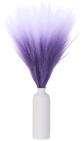 QUARKZMAN Pampasgras Künstlich Lilaverlauf, 6 Stück 45cm | Boho-Deko-Kunstblumen für Flur, Fensterbank, Büro, Schlafzimmer und Wohnzimmer