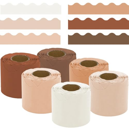 196.8 ft Display Borders for Bulletin Boards (6 Rolls), Soft Trim Bulletin Board Borders for Classroom, Office & Home Decor - DIY Wallpaper Trim, School Supplies