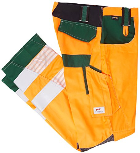 KÜBLER REFLECTIQ Warnschutz-Sommerhose PSA 2 | Warnorange/Moosgrün | Größe 110 (Lang)