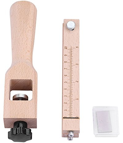 Utensile da Taglio Pelle, Regolabile Cinghia in Pelle, Taglierina Regolabile per Tracolla in Pelle a Mano in Legno Taglierina Strumenti Artigianali con 5 Lame