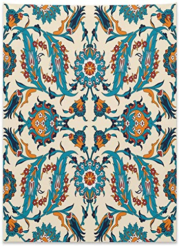 ABAKUHAUS Arabeske Wandteppich, Antike Boho Motiv aus Weiches Mikrofaser Stoff Waschbar ohne Verblassen Digitaldruck, 110 x 150 cm, Mehrfarbig