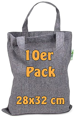 Cottonbagjoe | 25 Baumwolltaschen zum Basteln | 28 x 32 cm | aus recycelte Baumwolle | kurze Henkel | DIN A4 | Geschenktasche | Jutebeutel | Stoffbeutel