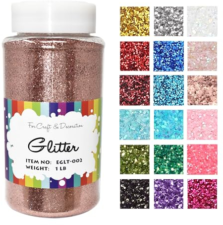 Craft and Party, 0,5 kg Flaschen-Glitzer, zum Basteln und Dekorieren (Roségold)