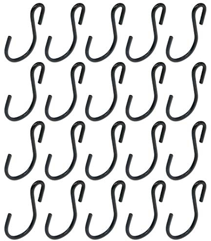 T Tulead S-förmige Haken, Kleiderhaken, schwarz, Ornament-Haken, leicht, 4,5 cm Länge, kleine Eisenhaken, Verbinder, 20 Stück
