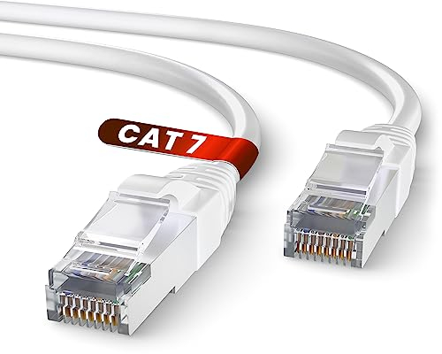 Sr. Tronic Cable Ethernet Cat 7 de 15 m, cable de red LAN con conectores RJ45 para una conexión a Internet rápida y fiable - Cable de conexión Cat7 | Internet Cable SFTP (15 metros, blanco)