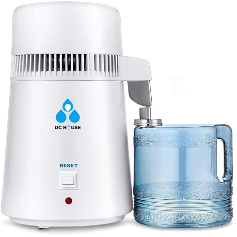 DCHOUSE 1 Gallon Water Distiller Machine, 750W Distilling Pure Water for Home Countertop Table Desktop, 4L Distilled Water Making Machine to Make Clean Water for Home