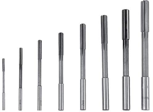 8 Stück HSS Geradschaft-Spannmaschine Reibahle Fräser Werkzeugsatz Metrischer Reibahle 3/4/5/6/7/8/9/10 mm