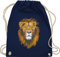 Turnbeutel Rucksack - Dschungel Deko Wildnis - Löwe - Unisize - Navy Blau - tasche afrika tiere kinderrucksack tier tiermotiv animal print löwen juterucksäcke tiermotive raubkatze trainingsbeutel