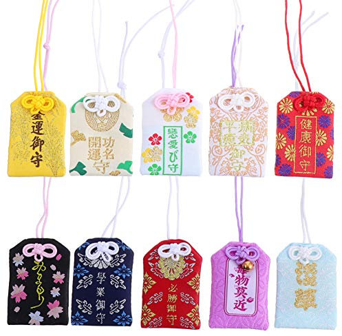 GARNECK 10 Unidades de Amuleto Japonés de La Suerte Que Cuelga La Bolsita Omamori Amuleto de La Suerte Colgante de La Bolsa para El Coche de Casa