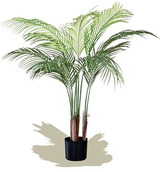 MAIA SHOP Palmera Areca Artificial 120 cm, Planta Decorativa Realista para Interior, Estilo Tropical Moderno, Hojas moldeables, sin Mantenimiento