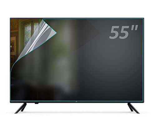 BU TV Screen Protectors Anti-Glare TV Screen Protector Filter Out Blue Light Anti Scratch Film for 55 Inch and 55 Inch Narrwo