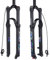 BOLANY 26/27.5/29 Mountainbike Luftfedergabel Stoßdämpfer Rebound-Einstellung 1 1/8 Gerade Gabelschaft QR 9mm Federweg 100mm Manuelle/Fernbedienungssperre Passend für Mountain/Rennrad
