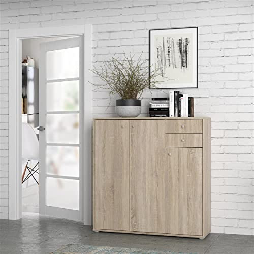 möbelando Kommode Holzschrank Schrank Anrichte Beistellschrank Standschrank Tembi IV Sonoma-Eiche