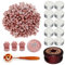 Wachssiegelperlen-Set, Vosypoky 372-teiliges Siegelwachsperlen-Set mit 360 roségoldenen Wachssiegelperlen, Wachsstempelwärmer, Schmelzlöffel, 10 Kerzen, Wachssiegel-Set zum Versiegeln