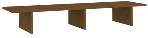vidaXL Monitorständer Schreibtischaufsatz Monitorerhöhung Bildschirm Aufsatz Bildschirmerhöhung Bildschirmständer Honigbraun 100x27x15cm Massivholz Kiefer