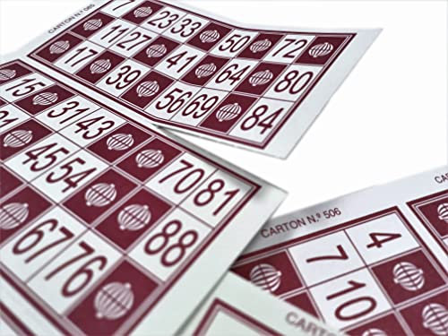 Genérico 600 Cartones para Bingo Tradicional De 90 Bolas (Burdeos)