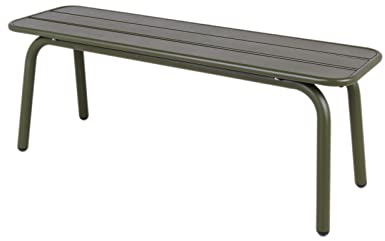 MaximaVida Gartenbank Max aus Metall 120 cm olivgrün - ohne Rückenlehne