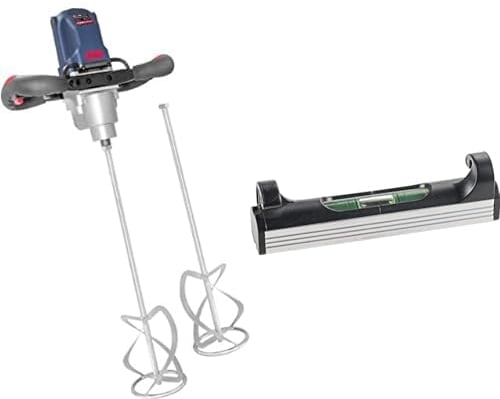 Güde 58048 Rührwerk GRW 1800 & kwb Schnur-Wasserwaage für Richtschnüre/Maurerarbeiten und Pflaster-Arbeiten,78 mm klein, mit Aluminium Unterseite, ideal für Maurerschnur