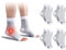 cheap4uk 4 Paar Kompressionssocken Damen Herren Sprunggelenkbandage Kompressionsstrümpfe Knöchelbandage Fußbandage für Plantarfasziitis Arthritis Verstauchte Knöchel Fersensporn Sport (Weiß, 43-46)