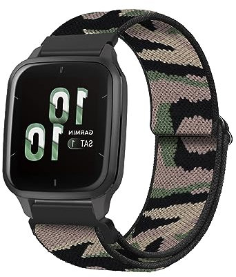 LXURY Elastisch Armband für Garmin Venu Sq 2/Venu Sq 2 Music/Venu 2 Plus Armband, Dehnbar Nylon Stoff Band Herren/Damen Sport Ersatzarmband Kompatibel mit Garmin Venu Sq 2/Sq 2 Music Uhrenarmband (P)
