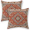 BETGINY Boho-Kissenbezüge, 40,6 x 40,6 cm, gebranntes Orange, Grau, ethnisches Design, Outdoor, dekorative Wurfkissen für Couch, Herbstteppich, Muster, Dekor, Kissenbezug, 2 Stück,