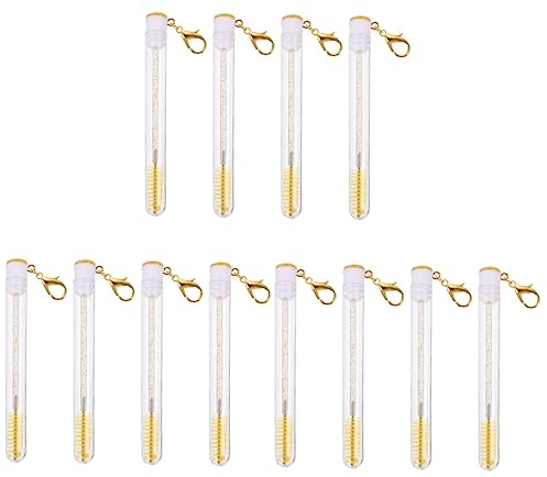 ABOOFAN 12 Pcs Tube Mascara Brush Lash Brow Comb Lash Wand Tubes Mascara Wands with Tube Lash Mascara Wand for Eyelash Extension Eyelash Spooly Brush Portable Acrylic Miss Eyebrow Comb