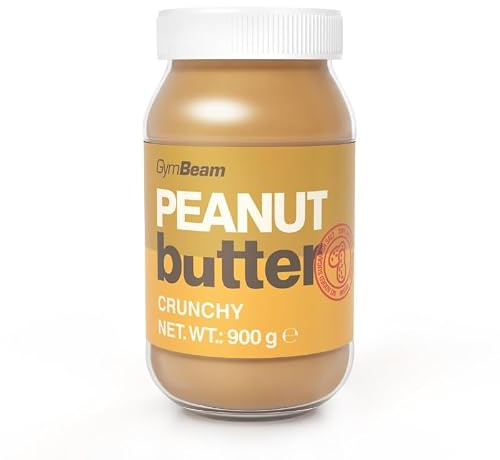 GymBeam Natürliche Erdnussbutter - Hoher Proteingehalt, vegane Protein- und Fettquelle, gesunde Protein-Erdnussbutter ohne Zucker und Palmöl (900 g, Crunchy)