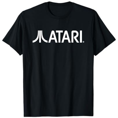 Atari Vintage Games White Logo Classic Gaming Fun Style T-Shirt