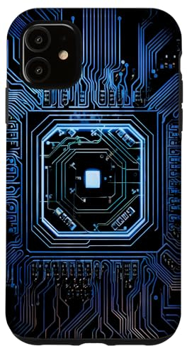 Carcasa para iPhone 11 Placa base Microchip Circuito Negro IT Fondo de computadora