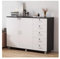 Aktenschrank Rollcontainer Büro-Aktenschrank, Aktenschrank, 5 Schubladen plus Aufbewahrungsschrank mit Schloss, Büro-Aktenschrank aus Holz, kurzer Schrank zur Aufbewahrung von Akten Büroschrank(Color: