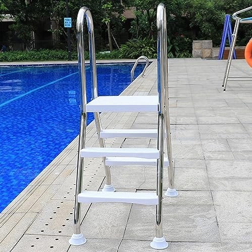 BOTOWI 33 Inch Swimming Pool Ladder Above Ground 2 Step Children Ladder with Heavy Duty Non-Slip Plastic Steps Heavy Duty Stainless Steel Pool Ladder for Swimming Pools 500 Lbs Capacity