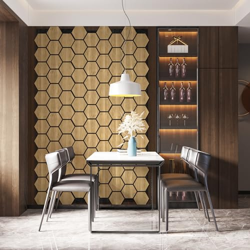 Akustikpaneele Holz im 2er-Set - 76 x 57,4 x 1,8cm - Akustik Wandpaneele für Flur Wohnzimmer Innenwand Dekoration in Holzoptik, Wohnzimmer, Studios, moderne Wandverkleidung (16# Geölte Eiche)