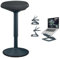 Leitz Ergo Set Active Stehhocker mit Dual Density Foam Komfortsitz + höhenverstellbarer Multi-Winkel Laptopständer für 13“-15“ Laptops, Bürohocker höhenverstellbar von 57-82 cm, 65450089 + 64240089