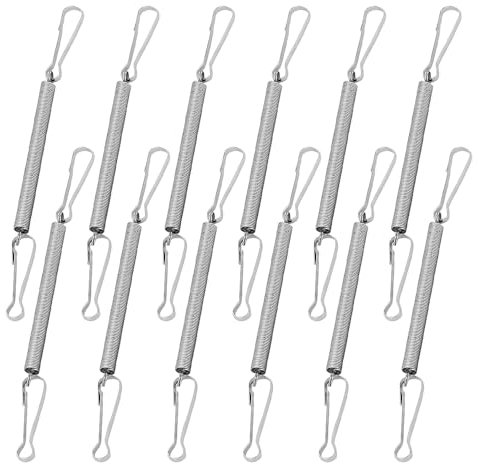 12 Pcs Stainless Steel Springs & Clips,guinea pig water bottle, rabbit water bottle,for Secure Animal Water Dispensers