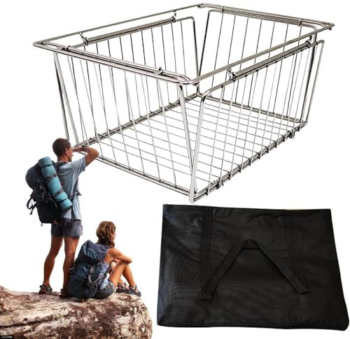Camping Table Basket, Barbecue Storage Basket, Picknick Drainer Basket, Multi-Purpose Table Basket, Table Drainer, Folding Picknick Organizer, Outdoor Camping Basketball, BBQ Storage