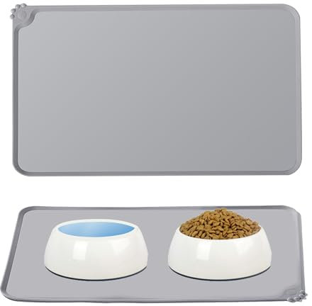 1PC Cat Food Mat Anti Leakage and Anti Slip Easy to Clean Durable Dog Food Mat Water and Stain Resistant Soft Tough Safe High Temperature Resistant Dog Bowl Mat for Dogs and Cats or Other Pets