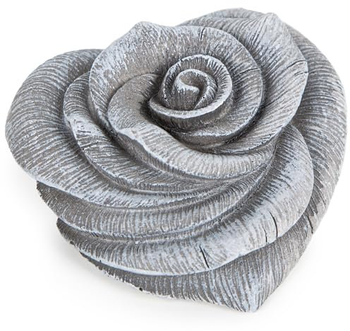 Logbuch-Verlag Cœur funéraire en forme de cœur - Aspect pierre - Cœur - Gris - Décoration de jardin - Cadeau de deuil - 11,5 cm
