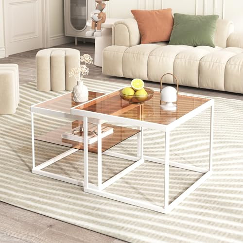 Moderna mesa de centro de cristal LED con altura ajustable y base de hierro