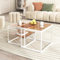 Moderna mesa de centro de cristal LED con altura ajustable y base de hierro