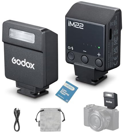 GODOX iM22 Kamerablitz Mini iFlash Recycle Time 3s On-Kamera Flash Speedlite für Sony Canon Nikon Fuji Olympus Kameras, 5 Leistungsstufen