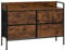 WOLTU Kommode mit Schubladen, Schrank mit 4 Stoffschubladen, Aufbewahrungsschrank Sideboard für Schlafzimmer Wohnzimmer Flur, Metallrahmen, Industrial Stil, Rustikales Braun Schwarz, SSK018vbn