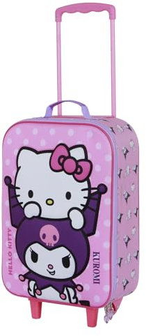 Karactermania Sanrio Hello Kitty Playful-Valise à roulettes Soft 3D, Rose, 17 x 33 x 52 cm, Capacité 26 L