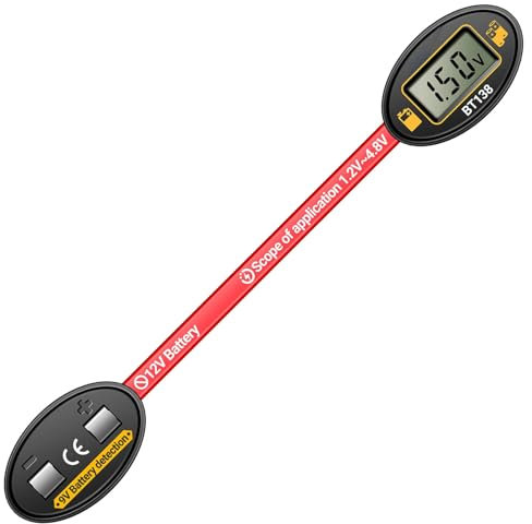 Comprobador de carga de batería para coche, comprobador de batería de 12 V, comprobador digital de batería, voltaje y detección de capacidad, analizador de sistemas de carga de voltímetro y generador