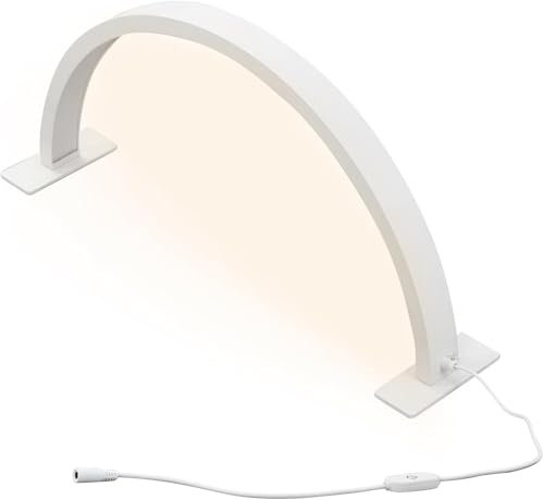VIHBRAI Halbmond Lampe für Nagel Schreibtisch,Faltbare LED Nageltischlampe für Nail,Nageltisch lampe für Schönheit/Wimpern/kosmetikliege (Halbmond -Weiß)